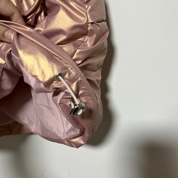 Metallic Rose Gold Puffer Vest – Women’s (Fits M/L) – Cinched Waist - Picture 6 of 9